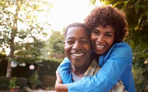 Couple who underwent a teeth restoration near Rye, NH.