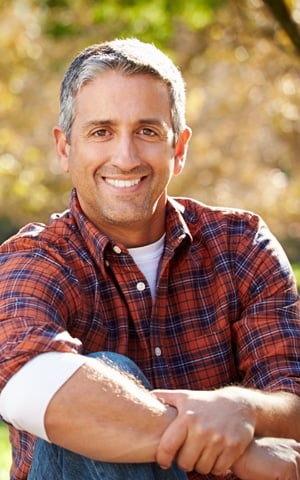 New Hampshire man after receiving a full mouth dental reconstruction in Exeter, NH.