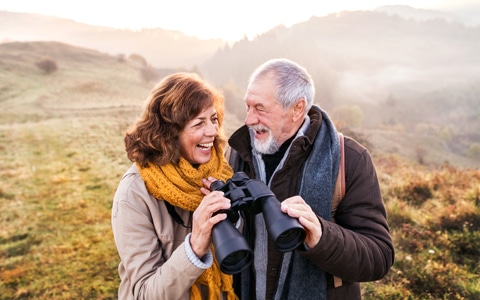 Couple with permanent denture implants near Rye, NH.