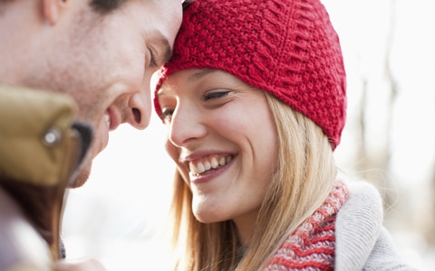 Couple with porcelain teeth veneers near Rye, New Hampshire.